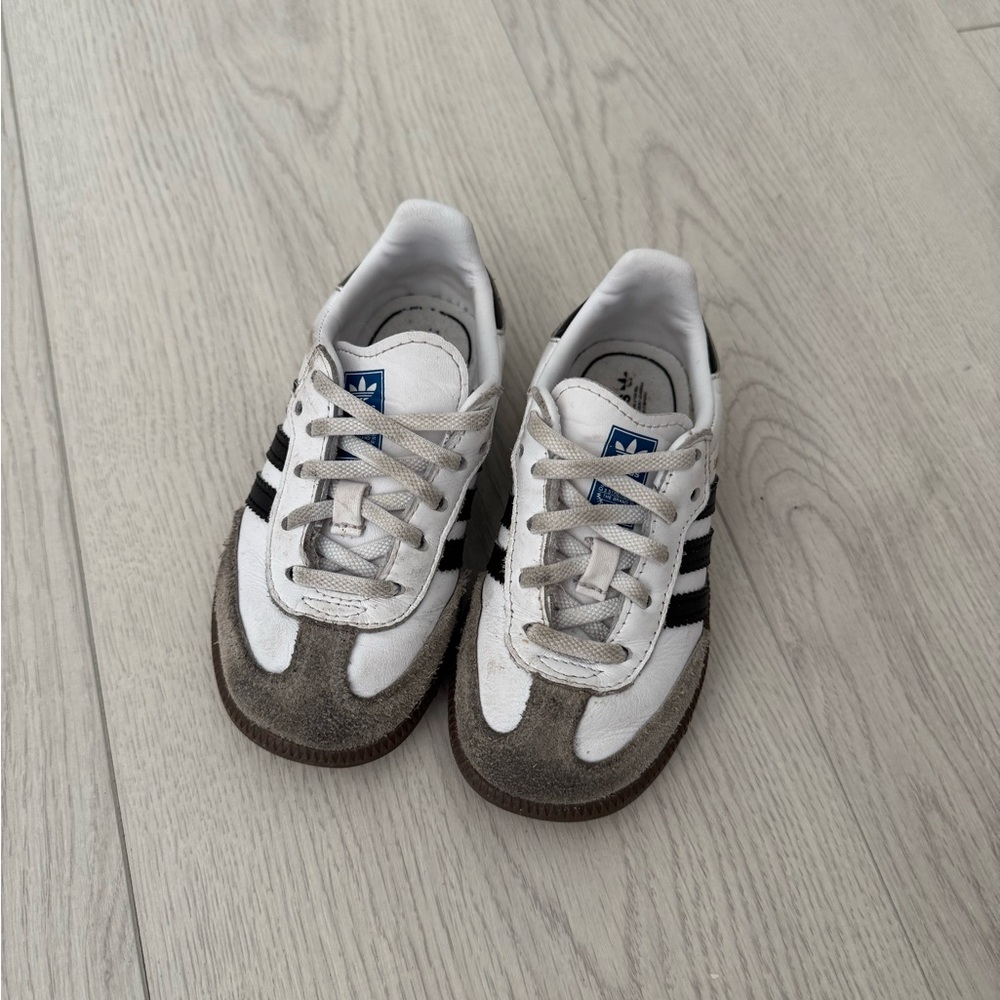 Adidas Kids White and Gray Sneakers